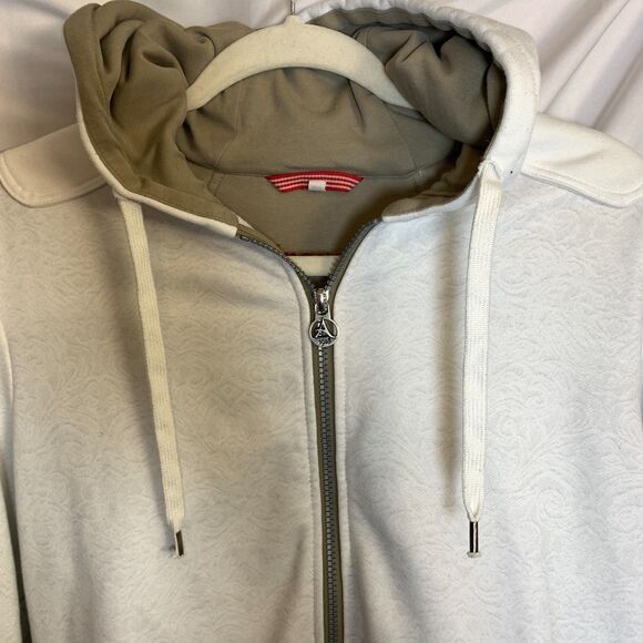Almgwand Women’s White Hooded Zip Jacket Size 16 Embroidered Logo Apres Ski - Picture 3 of 13